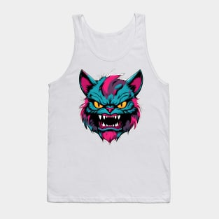 An Angry Cat with Grinning Face Tank Top